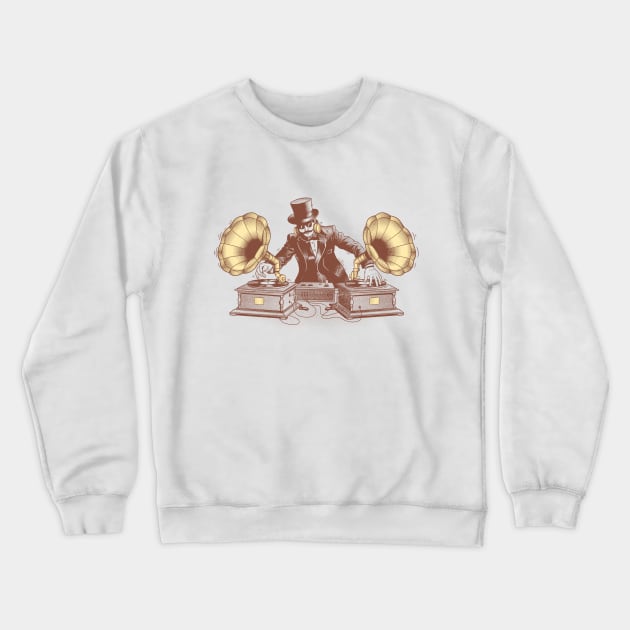 Drop The Beat | Vintage Turntable DJ Crewneck Sweatshirt by Gammaray